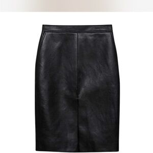 Anine Bing Black Leather Pencil Skirt